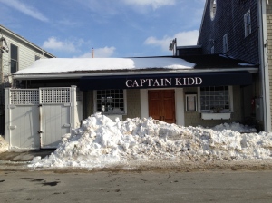 Captain Kidd restaurant in Woods Hole in snow photo credit Woods Hole Inn